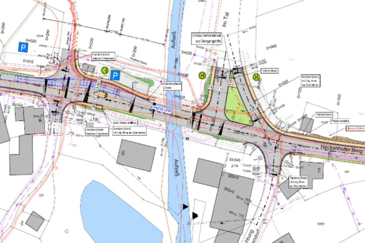 CAD Zeichnung der Ortsdurchfahrt Aufsess